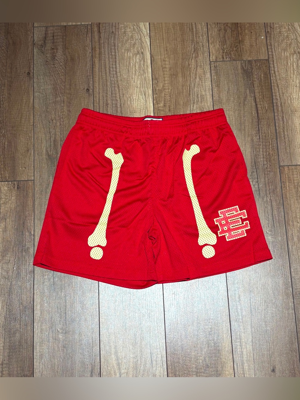Eric Emanuel EE Mens Red Bone Mesh Athletic Shorts Brand New Size L